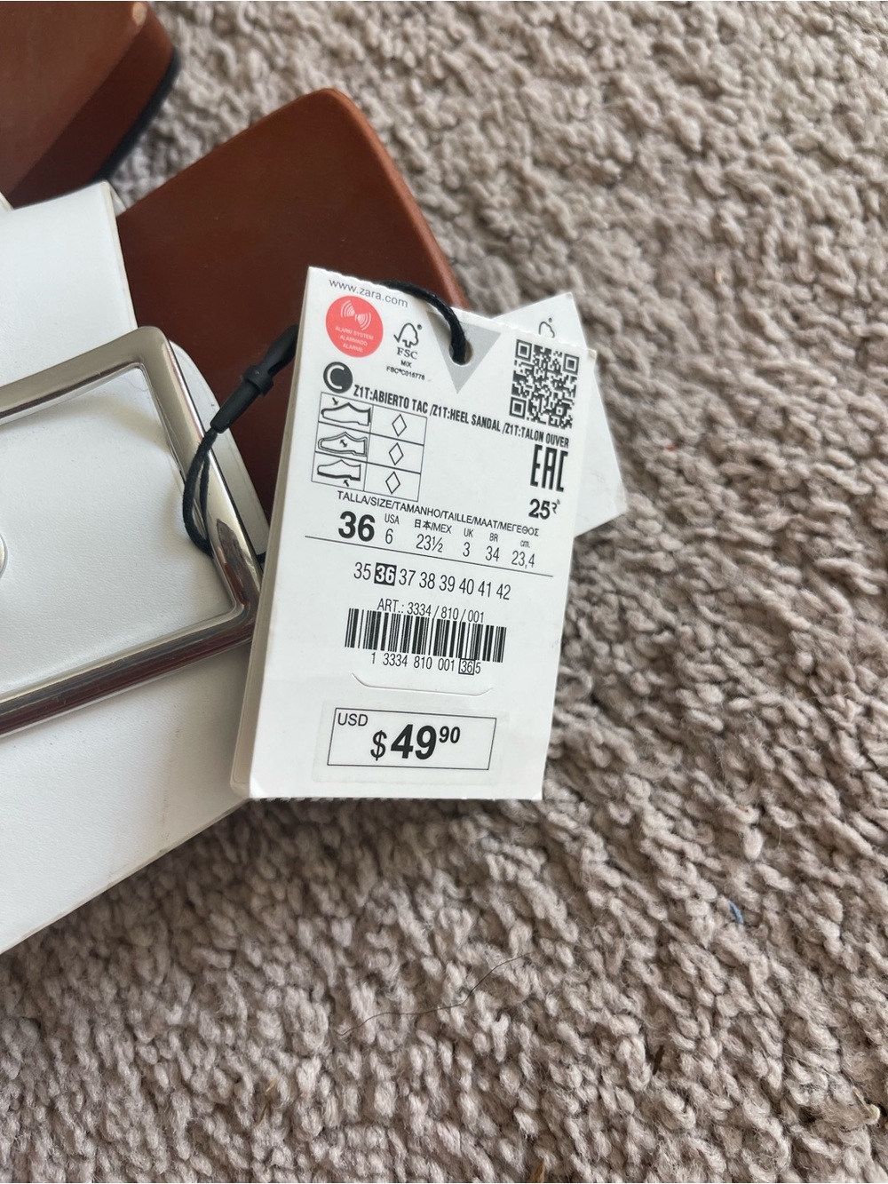 Zara White Buckle Sandal - Picture 3 of 6
